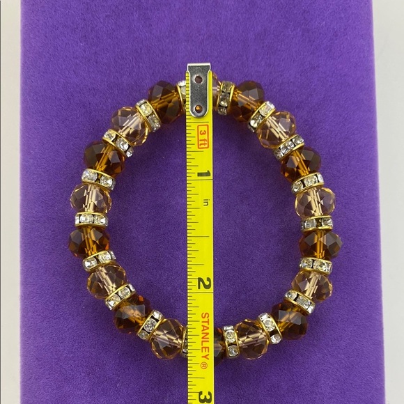 💛 Elegant Citrine Crystal Stretch Bracelet - Picture 5 of 5